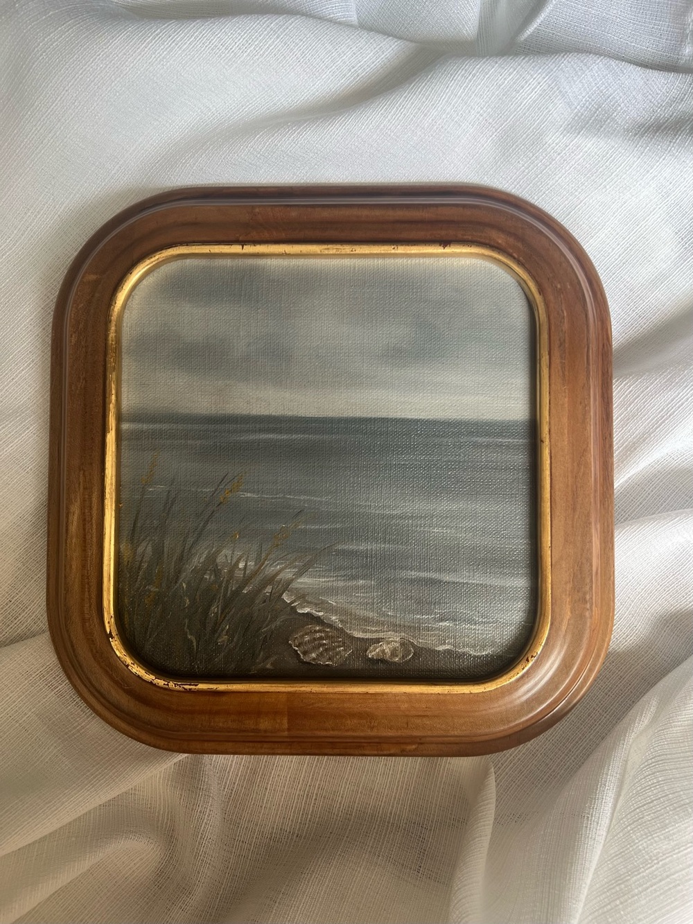 “Morning Shore” oil painting framed